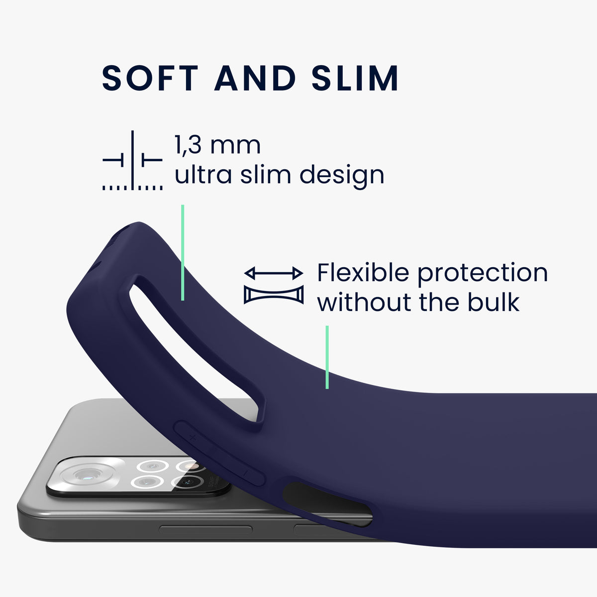 kwmobile Handyhülle für Xiaomi Redmi Note 11 / Note 11S - Kabelloses Laden - Schutzhülle Cover