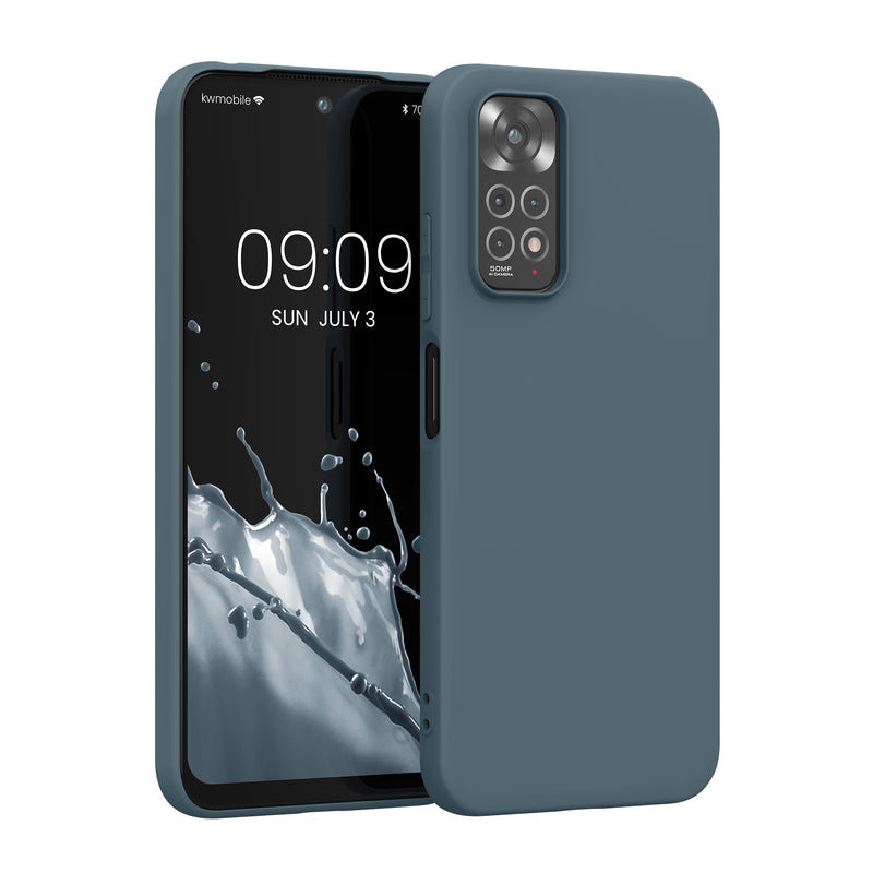 kwmobile Handyhülle für Xiaomi Redmi Note 11 / Note 11S Hülle - TPU Case - Kabelloses Laden - Schutzhülle Cover in Dunkler Schiefer Dunkler Schiefer  