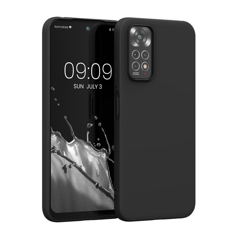 kwmobile Handyhülle für Xiaomi Redmi Note 11 / Note 11S Hülle - TPU Case - Kabelloses Laden - Schutzhülle Cover in Schwarz matt Schwarz matt  