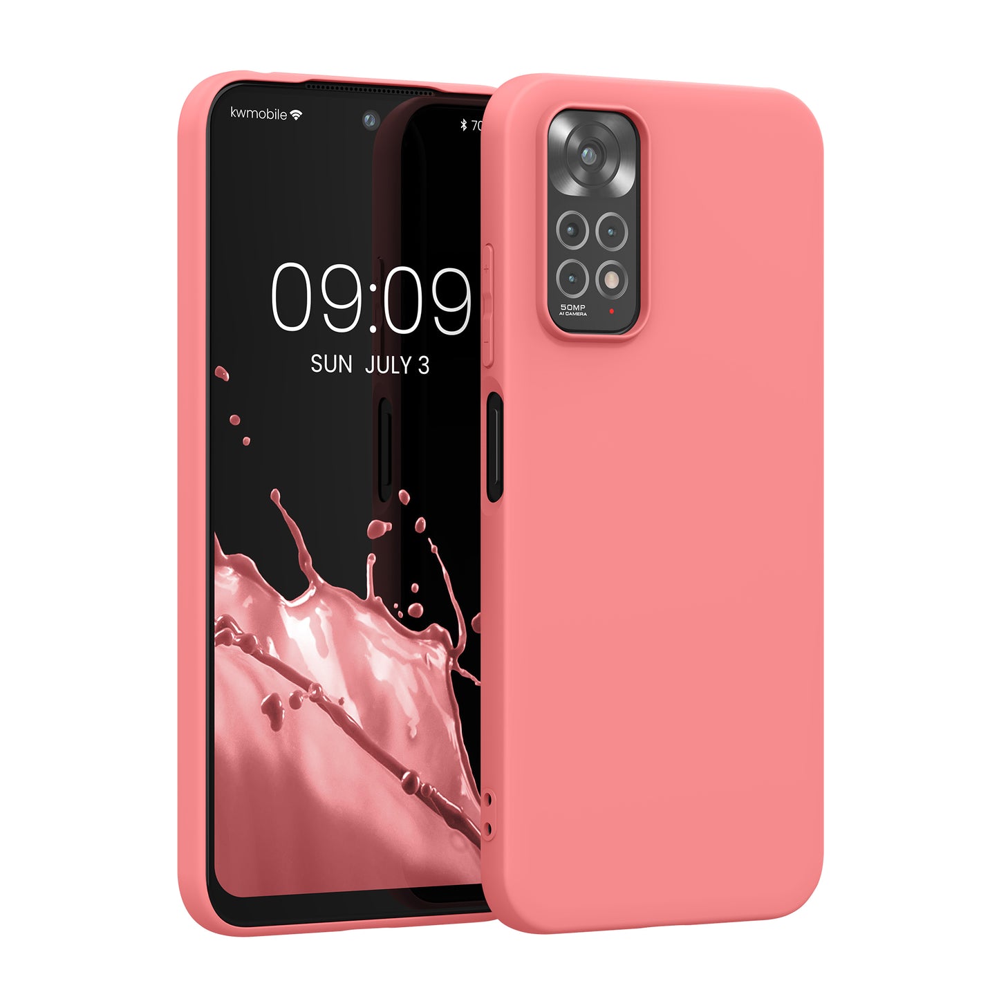 kwmobile Handyhülle für Xiaomi Redmi Note 11 / Note 11S Hülle - TPU Case - Kabelloses Laden - Schutzhülle Cover in Pastell Koralle Pastell Koralle  