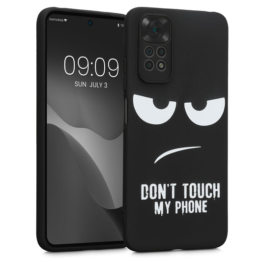 kwmobile Hülle kompatibel mit Xiaomi Redmi Note 11 / Note 11S - Handyhülle Silikon Case - Don't touch my Phone