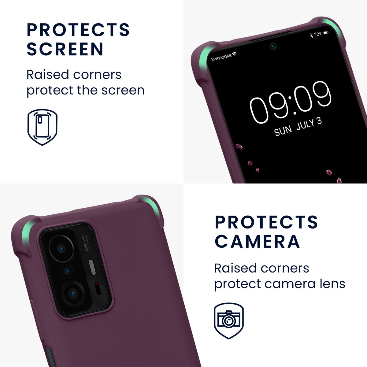 Xiaomi 11T / 11T Pro Silikon Handykette Bordeaux