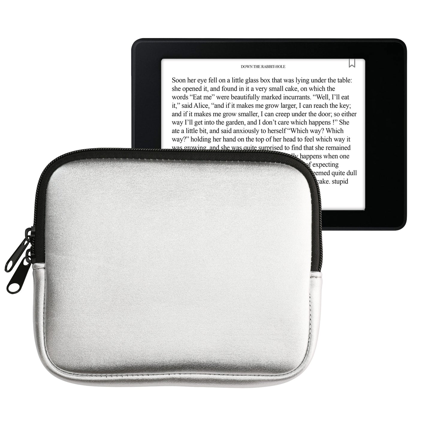 kwmobile Schutztasche für eReader - Neopren Tasche Hülle Cover Case Schutzhülle Silber - 17,5 x 14,7 cm Innenmaße Silber  