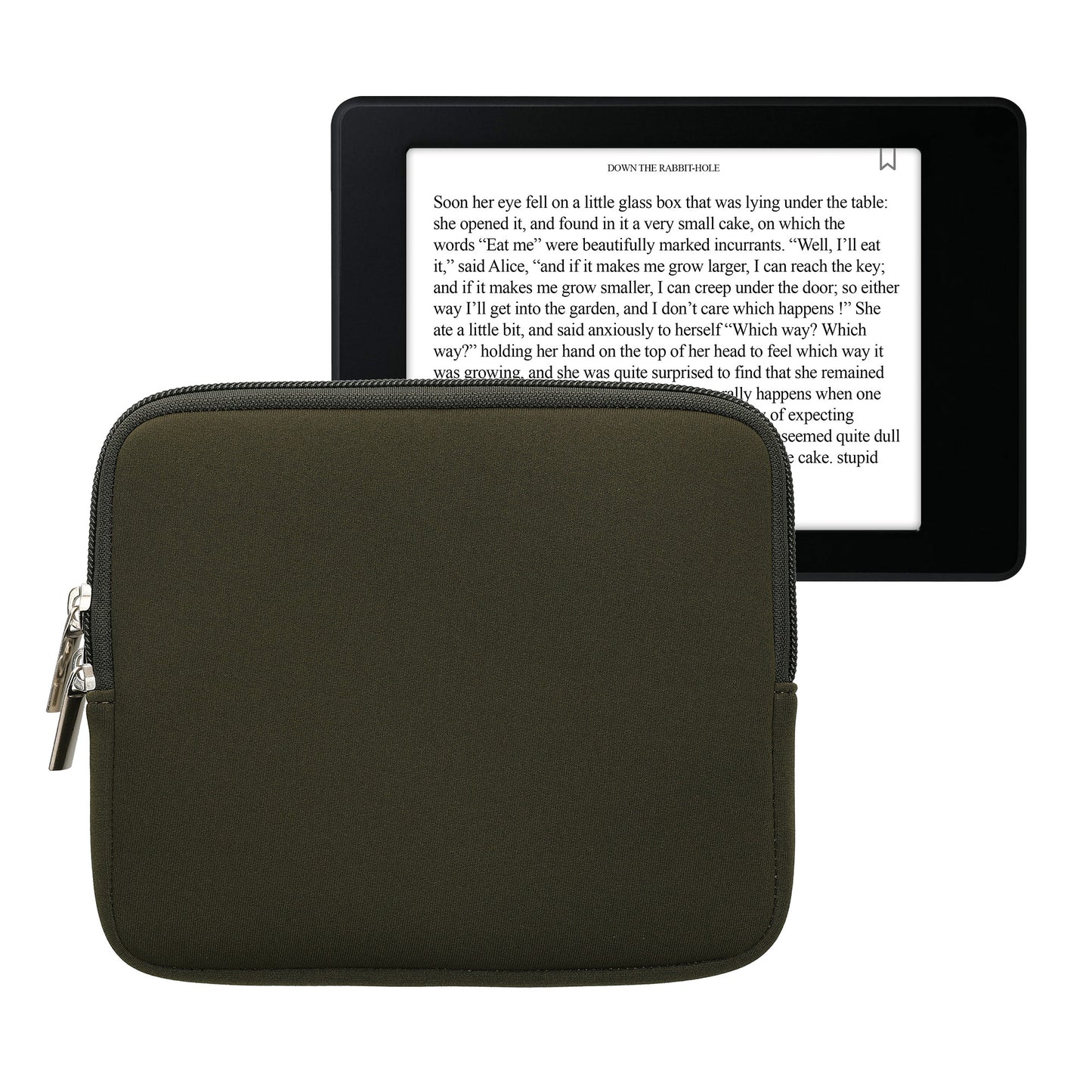 kwmobile Schutztasche für eReader - Neopren Tasche Hülle Cover Case Schutzhülle Dunkelgrün - 17,5 x 14,7 cm Innenmaße Dunkelgrün  