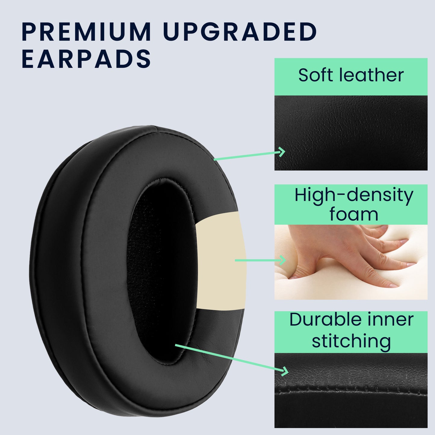 kwmobile Ohr Polster für Sennheiser HD 300 Ohrpolster Ersatz Ohrpolster Kopfhörer Ersatzteile Kopfhörer Ersatzpolster für Over Ear Headphones