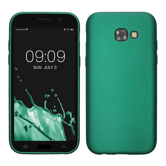 kwmobile Handyhülle für Samsung Galaxy A5 (2017) Hülle - Silikon Case metallisch schimmernd - Schutzhülle Cover