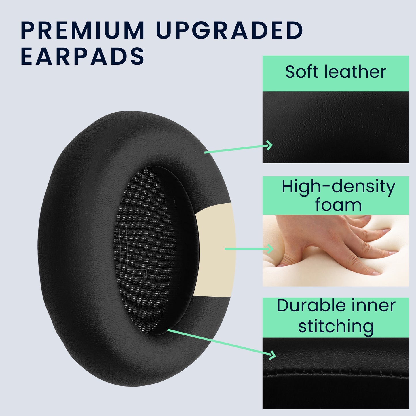 kwmobile Ohr Polster für Anker Soundcore Life Q35 / Q30 Ohrpolster Ersatz Ohrpolster Kopfhörer Ersatzteile Kopfhörer Ersatzpolster für Over Ear Headphones