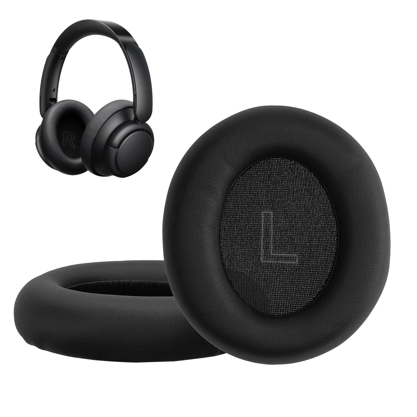 kwmobile 2x Ohr Polster für Anker Soundcore Life Q35 / Q30 Ohrpolster - Ersatz Ohrpolster - Kopfhörer Ersatzteile - Kopfhörer Ersatzpolster für Over Ear Headphones Schwarz  