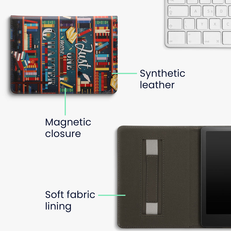 Kindle Paperwhite 11. Generation 2021 mit Handschlaufe Klapphülle Just One More Chapter