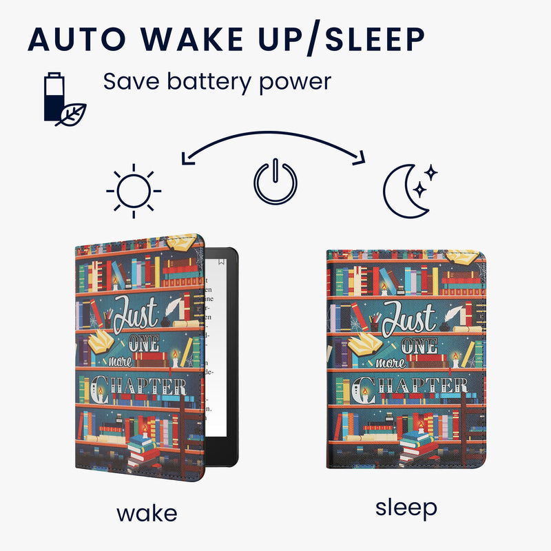 Kindle Paperwhite 11. Generation 2021 mit Handschlaufe Klapphülle Just One More Chapter