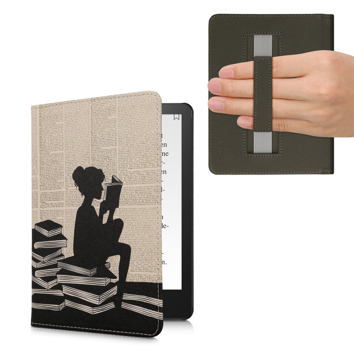 Kindle Paperwhite 11. Generation 2021 mit Handschlaufe Klapphülle Just One More Chapter