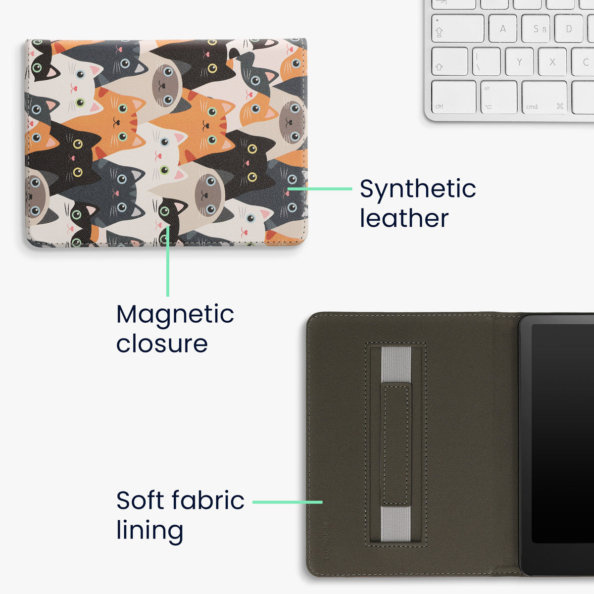 Kindle Paperwhite 11. Generation 2021 mit Handschlaufe Klapphülle Just One More Chapter
