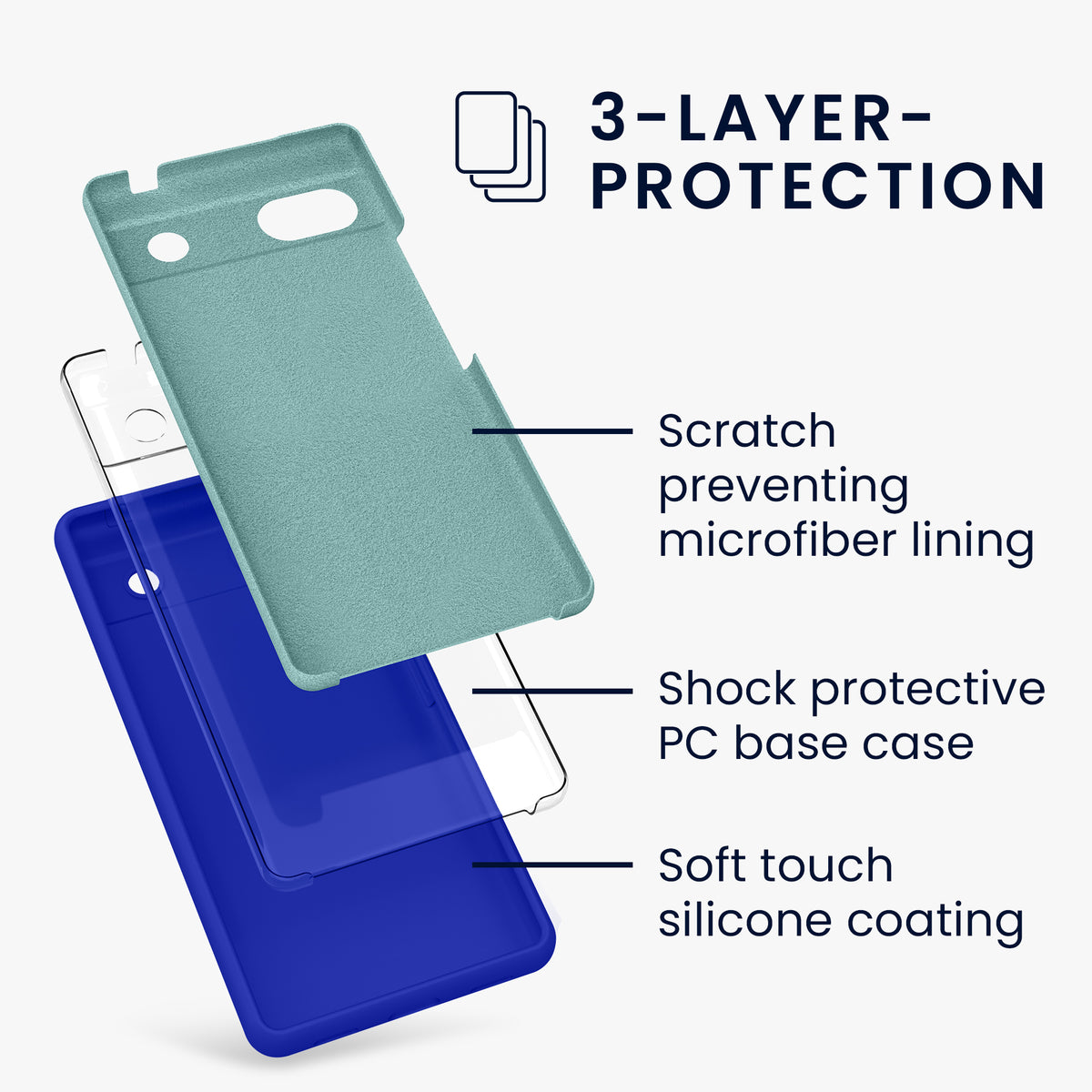 kwmobile Handyhülle für Google Pixel 6a - Hülle Silikon - kabelloses Laden
