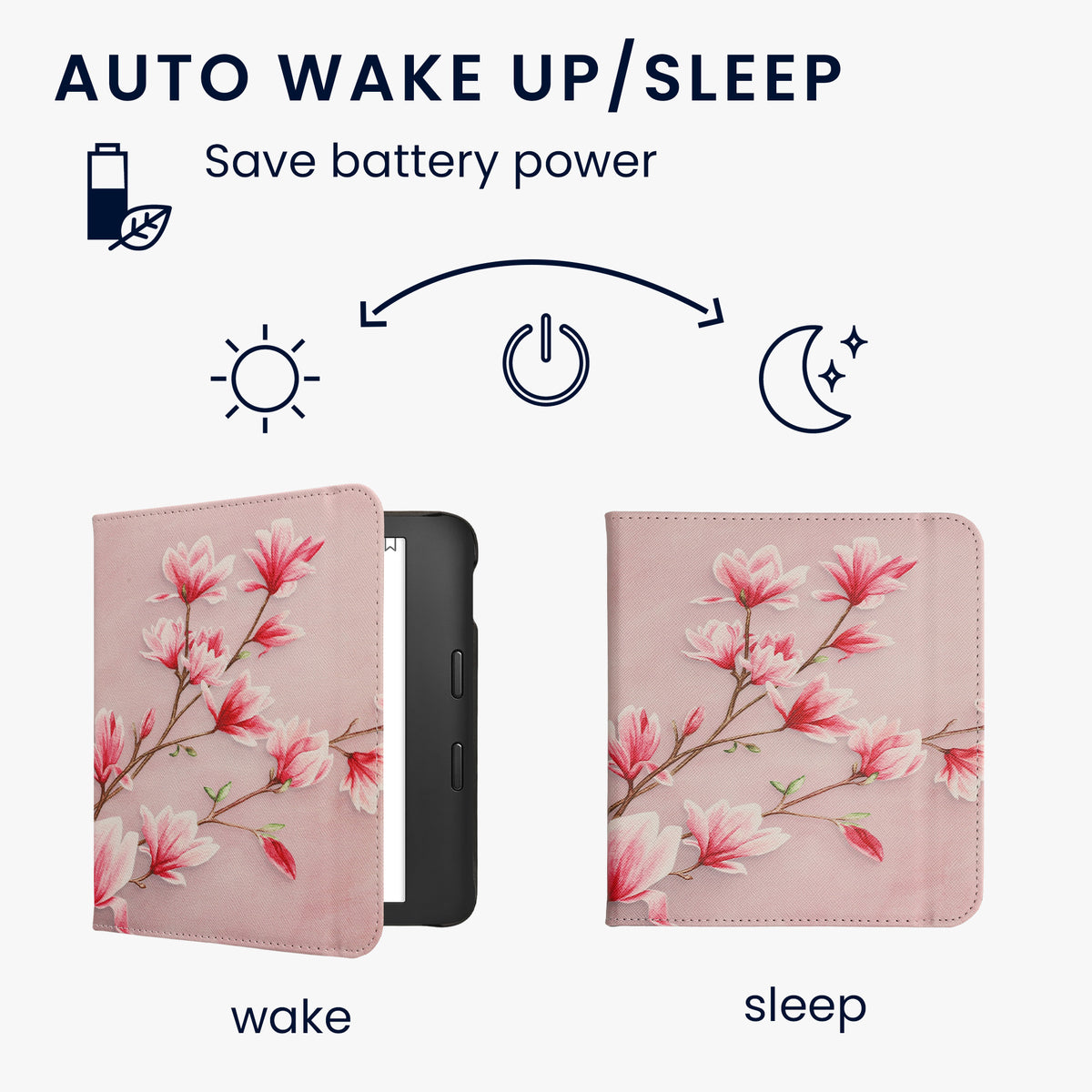 Kobo Libra 2 eReader Flip Case mit Auto-Sleep und Handschlaufe
