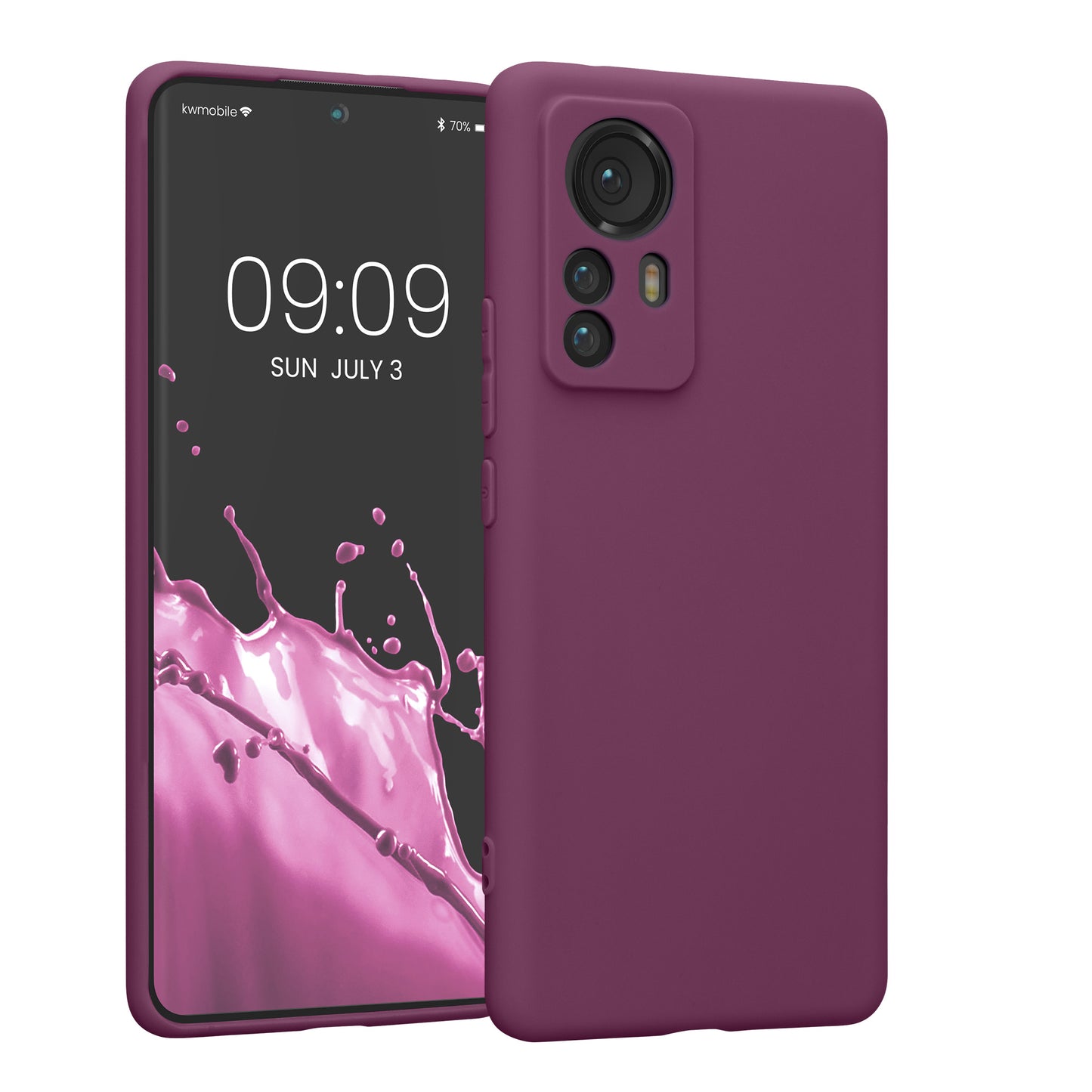 kwmobile Handyhülle für Xiaomi 12 Pro Hülle - weiches Handy Silikon Case - Schutzhülle Cover - Bordeaux Violett Bordeaux Violett  