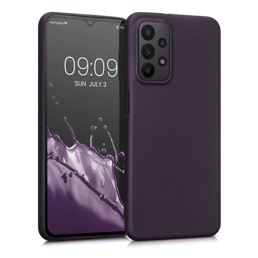 kwmobile Handyhülle für Samsung Galaxy A23 4G / 5G Hülle - Silikon Case metallisch schimmernd - Schutzhülle Cover