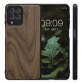Holzhülle mit TPU Bumper für Samsung Galaxy M53 5G Walnussholz