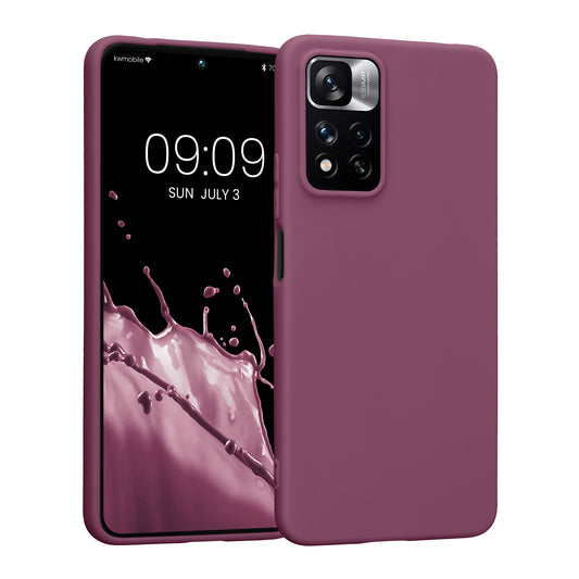 kwmobile Handyhülle für Xiaomi Redmi Note 11 Pro+ 5G / Note 11 Pro Plus 5G Hülle - TPU Case - Kabelloses Laden - Schutzhülle Cover in Bordeaux Violett Bordeaux Violett  