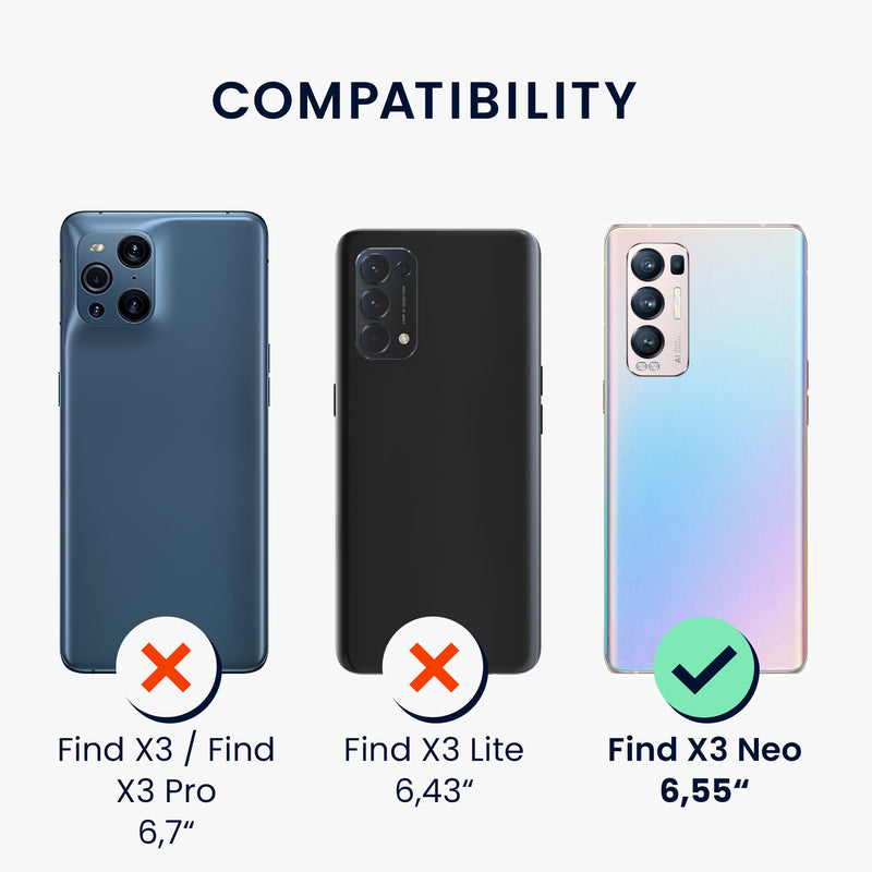 kwmobile Necklace Case kompatibel mit Oppo Find X3 Neo Hülle - Cover mit Kordel zum Umhängen - Silikon Schutzhülle