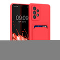 kwmobile Handyhülle für Samsung Galaxy A53 5G Hülle mit Kartenfach - TPU Case - Kabelloses Laden - Schutzhülle Cover in Neon Pink Neon Pink  