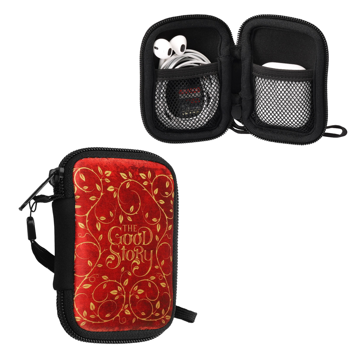kwmobile In-Ear Kopfhörer Tasche kompatibel mit in-ear Headphones - Hülle Neopren Cover Case - Innenmaße - Etui in Gelb Orange Rot Gelb  [dsg15]