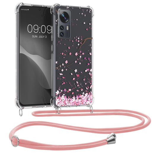 kwmobile Necklace Case kompatibel mit Xiaomi 12 / 12X Hülle - Silikon Cover mit Handykette