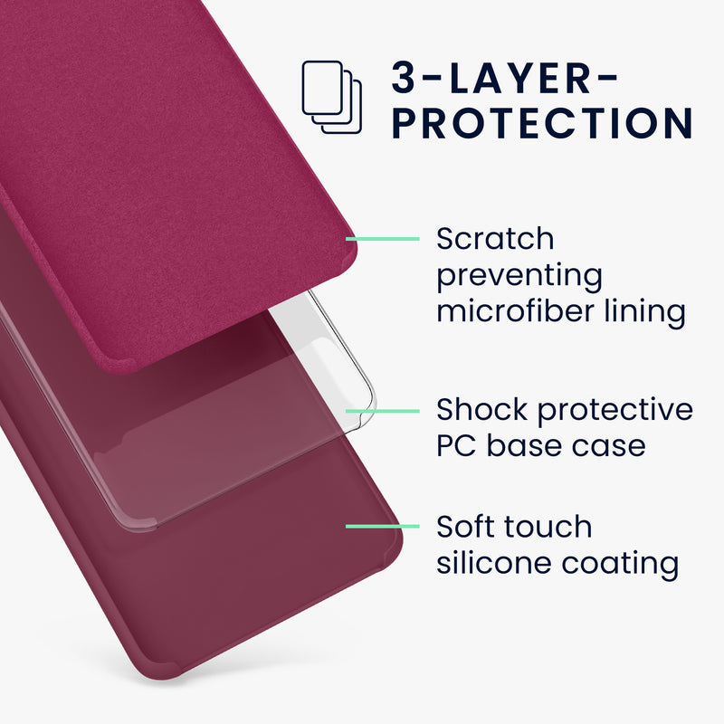 Gummierte Silikon Hülle für Motorola Moto G22 in Rhabarber Rot