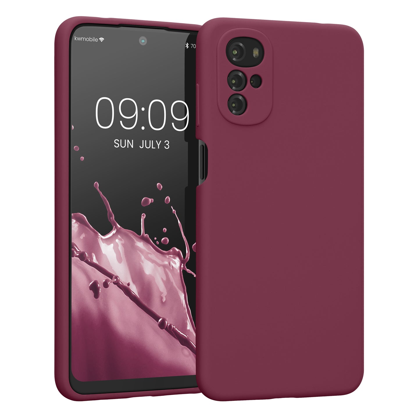 Gummierte Silikon Hülle für Motorola Moto G22 in Rhabarber Rot