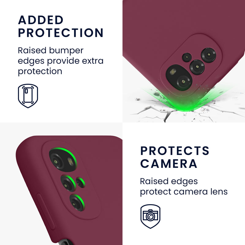 Gummierte Silikon Hülle für Motorola Moto G22 in Rhabarber Rot