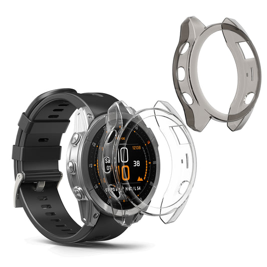 kwmobile 2x Sport Schutzhülle kompatibel mit Garmin Epix 2 Hülle - Case ohne Tracker
