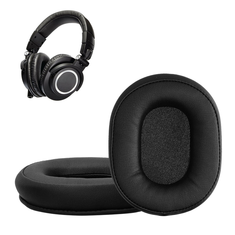 kwmobile 2x Ohr Polster für Audio Technica ATH - MSR7 M30 M40X M50X Ohrpolster - Ersatz Ohrpolster - Kopfhörer Ersatzteile - Kopfhörer Ersatzpolster für Over Ear Headphones Schwarz  