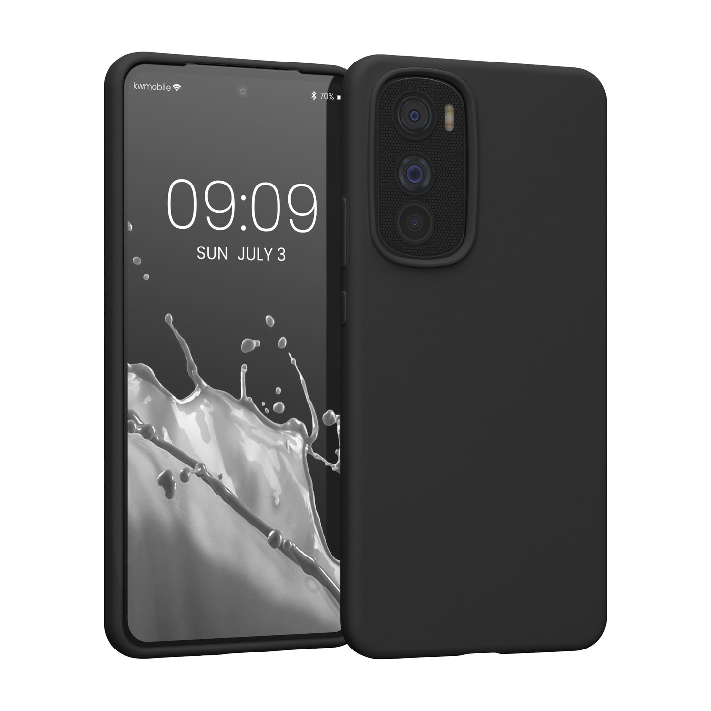 kwmobile Handyhülle für Motorola Edge 30 Hülle - Case Silikon - Kabelloses Laden - Schutzhülle Cover in Schwarz Schwarz  