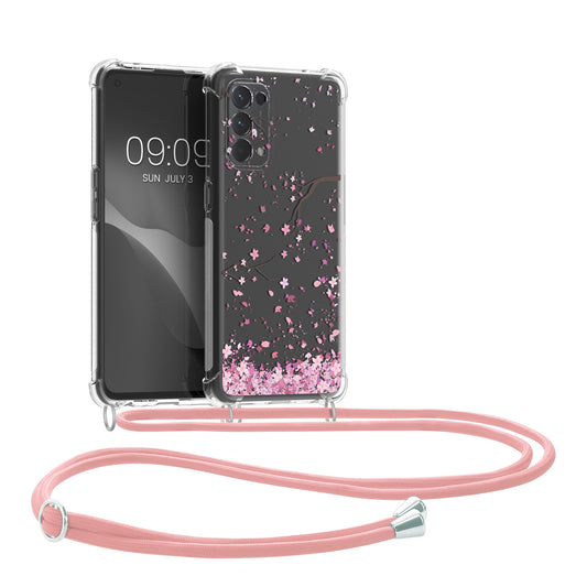 kwmobile Necklace Case kompatibel mit Oppo Find X3 Lite Hülle - Silikon Cover mit Handykette