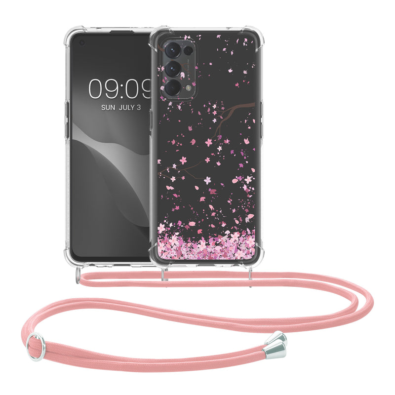 kwmobile Necklace Case kompatibel mit Oppo Find X3 Lite Hülle - Silikon Cover mit Handykette