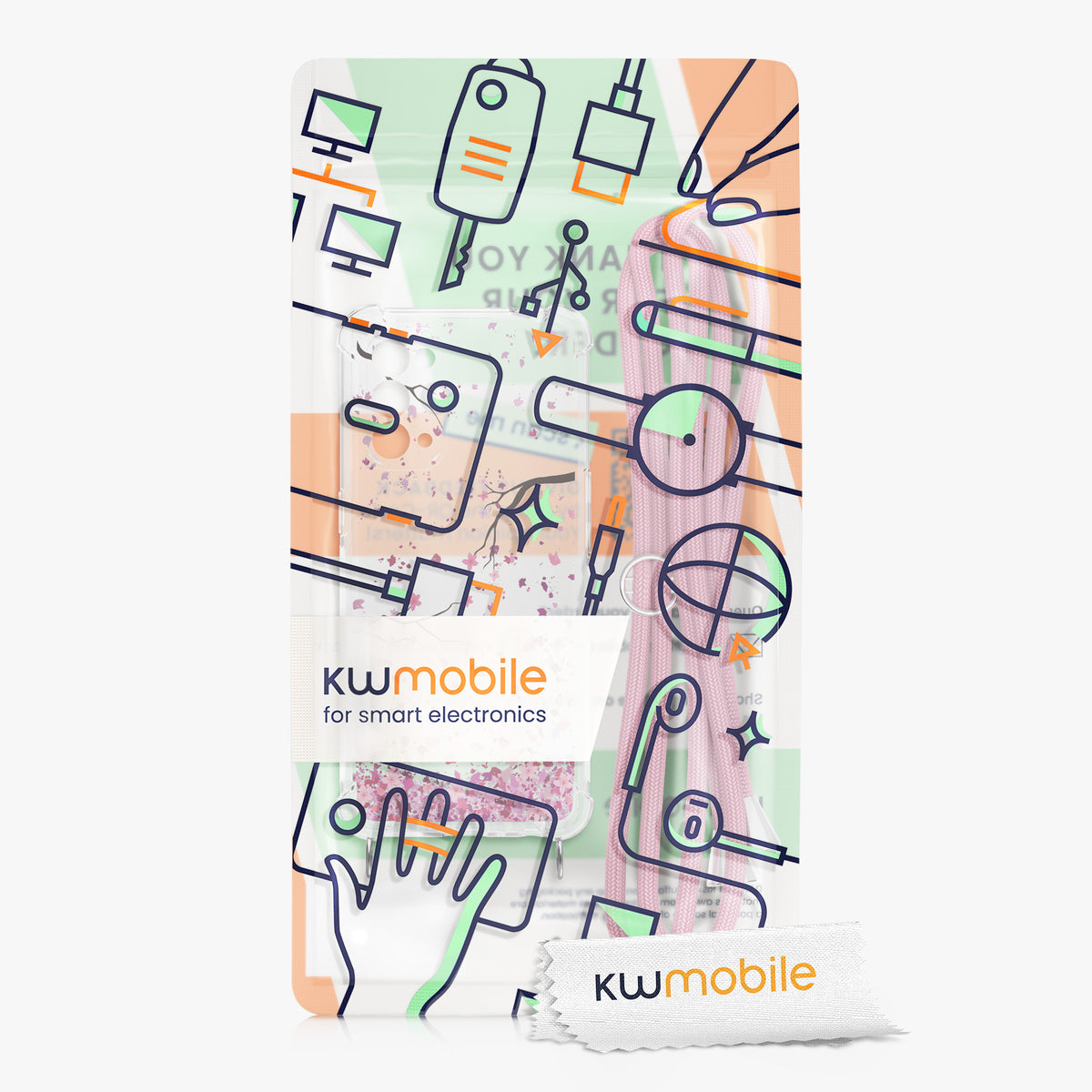 kwmobile Necklace Case kompatibel mit Oppo Find X3 Lite Hülle - Silikon Cover mit Handykette