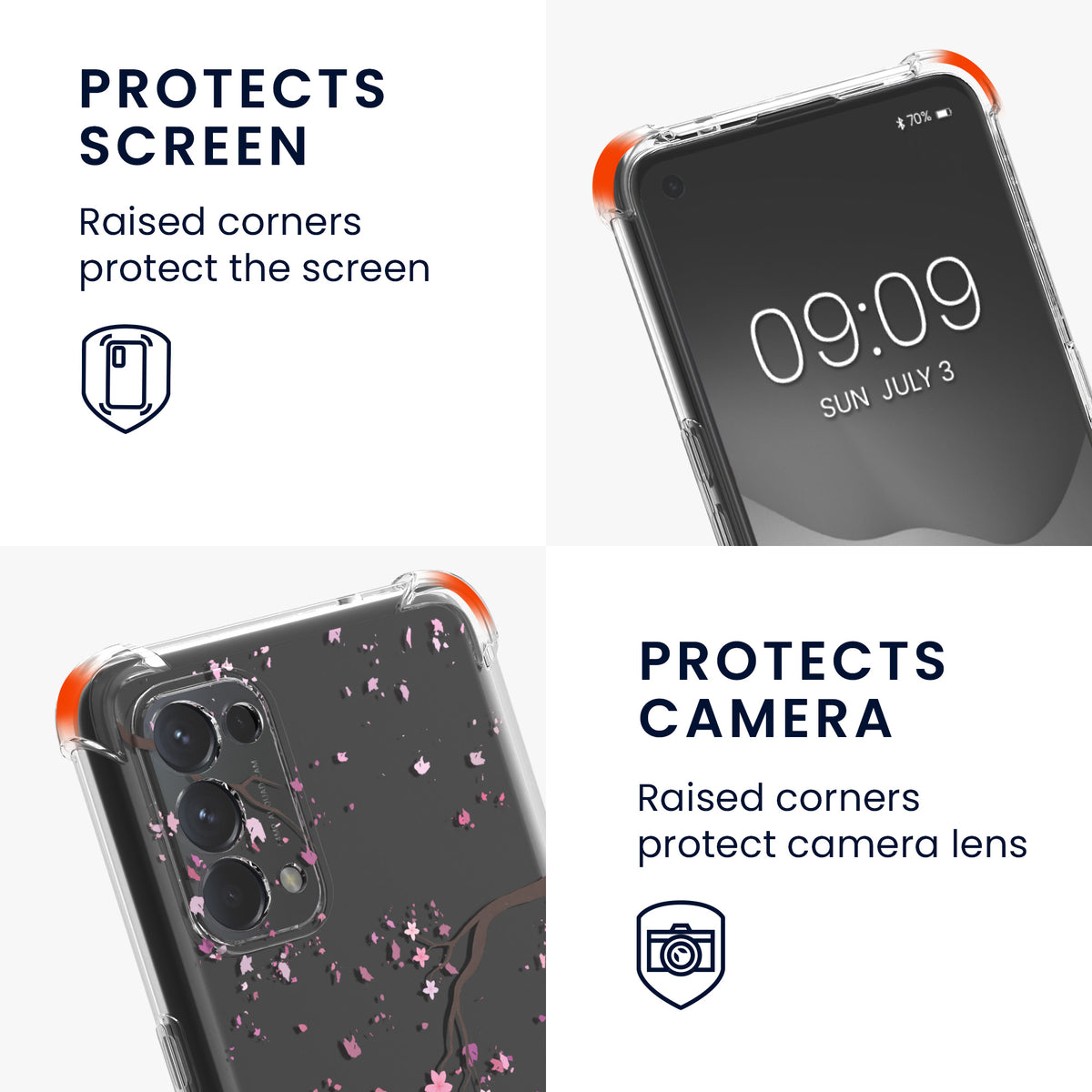 kwmobile Necklace Case kompatibel mit Oppo Find X3 Lite Hülle - Silikon Cover mit Handykette