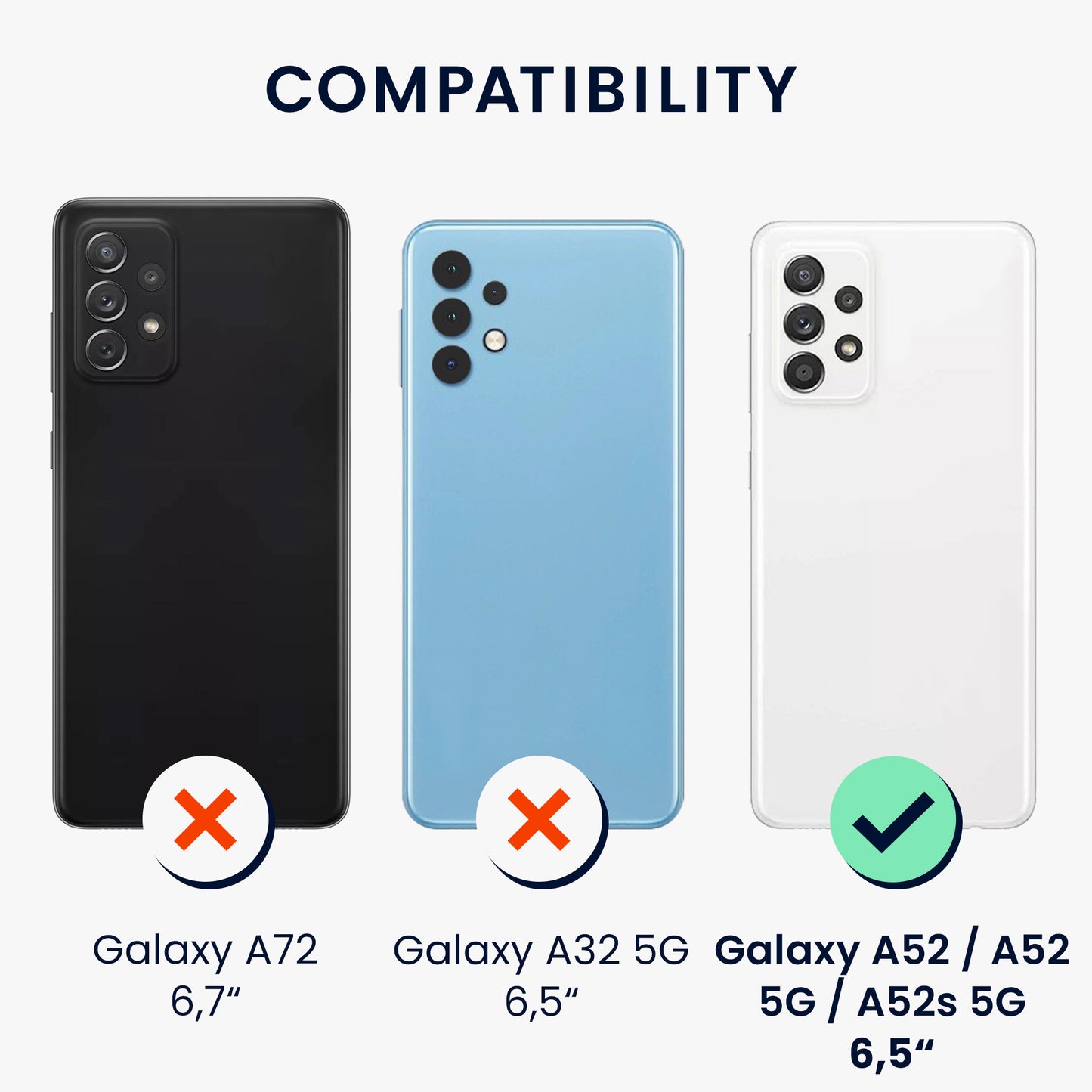 kwmobile Hülle kompatibel mit Samsung Galaxy A52 / A52 5G / A52s 5G - Handyhülle - Handy Schutzhülle - Smartphone Cover