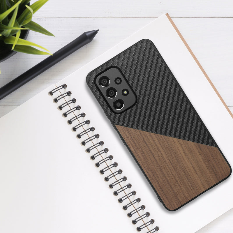 Samsung Galaxy A53 5G Handyhülle Holz Walnuss Carbon