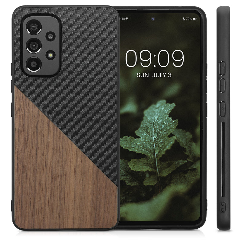 Samsung Galaxy A53 5G Handyhülle Holz Walnuss Carbon