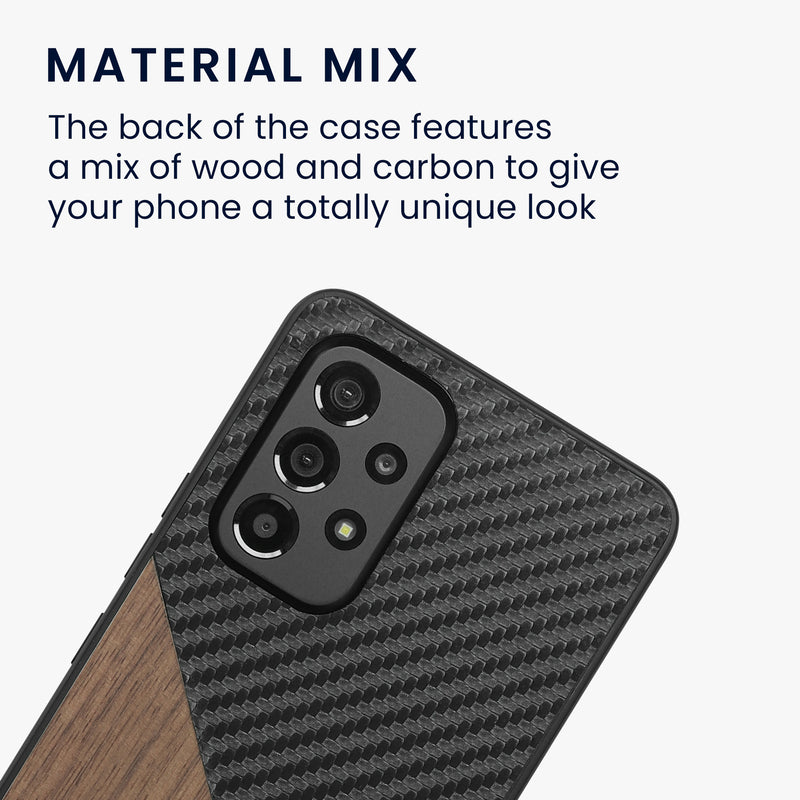 Samsung Galaxy A53 5G Handyhülle Holz Walnuss Carbon