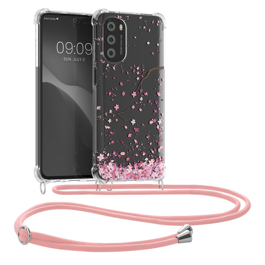 kwmobile Necklace Case kompatibel mit Motorola Moto G52 / Moto G82 5G Hülle - Silikon Cover mit Handykette