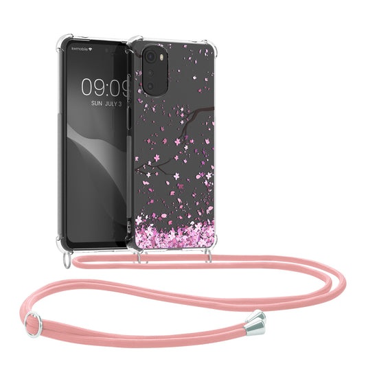 kwmobile Necklace Case kompatibel mit Motorola Moto E32 / Moto E32s Hülle - Silikon Cover mit Handykette