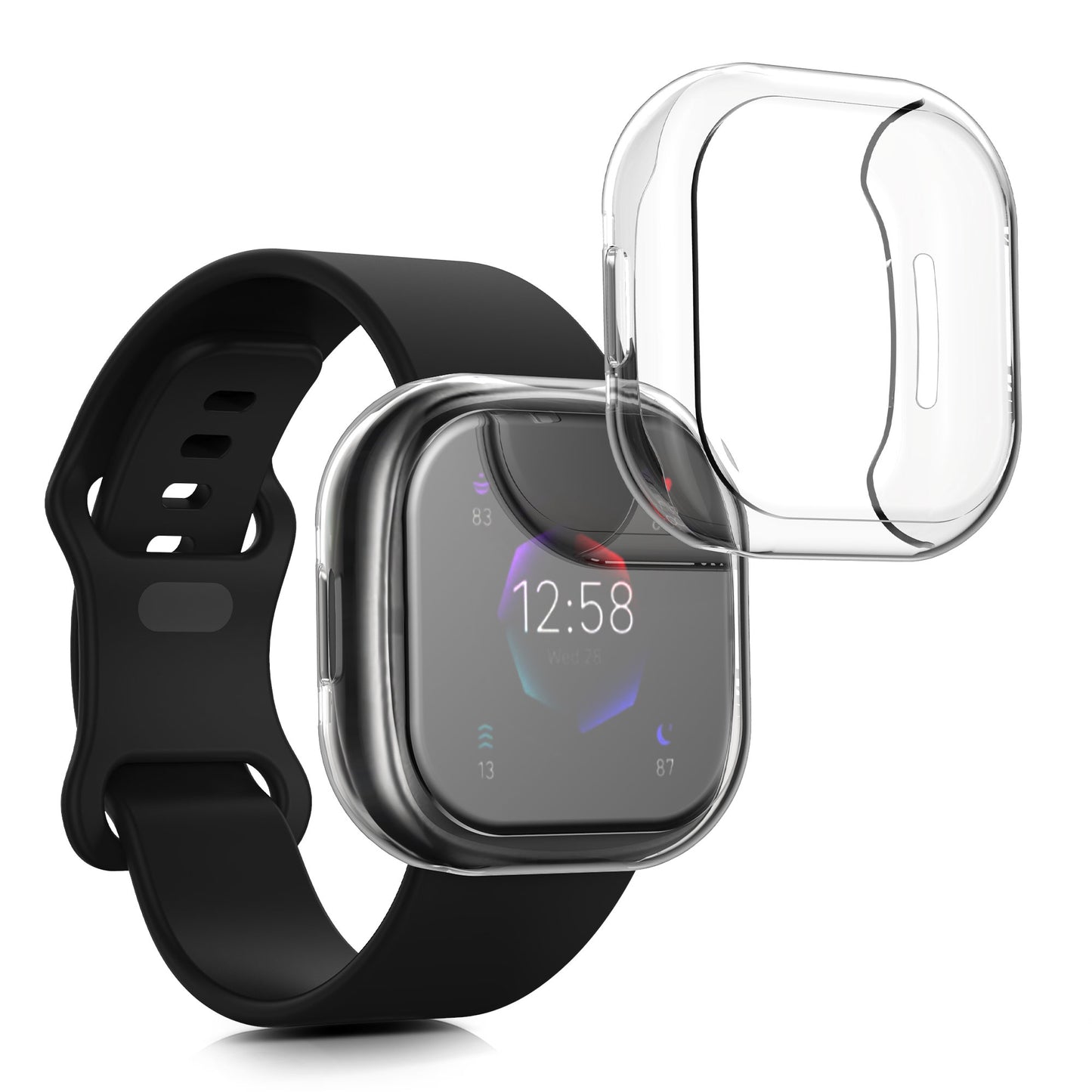 kwmobile Schutzhülle für Fitbit Versa 4 / Sense 2 - Fullbody Display Cover Set