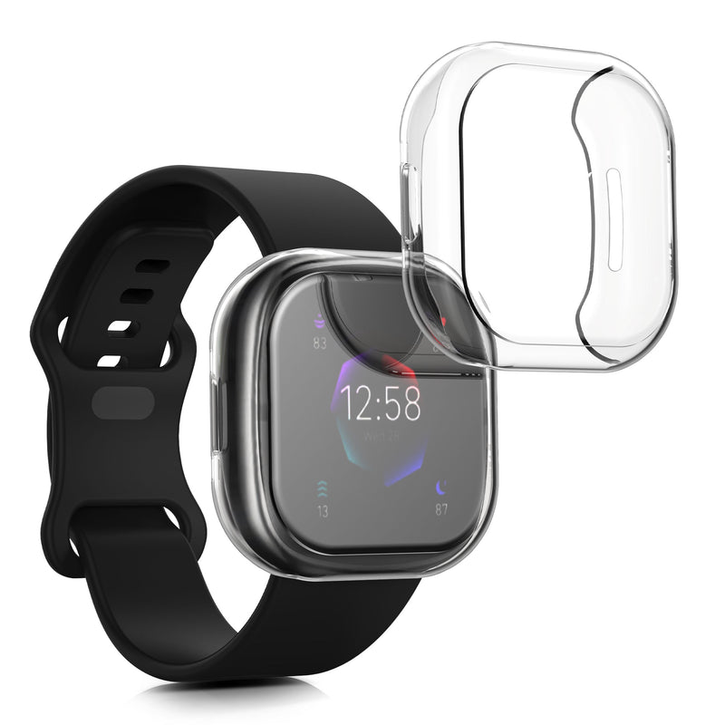 kwmobile Schutzhülle für Fitbit Versa 4 / Sense 2 - Fullbody Display Cover Set