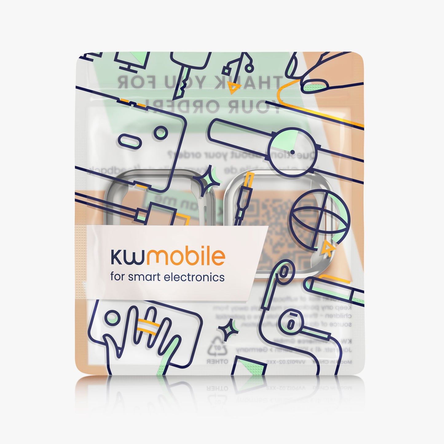 kwmobile Schutzhülle für Fitbit Versa 4 / Sense 2 - Fullbody Display Cover Set