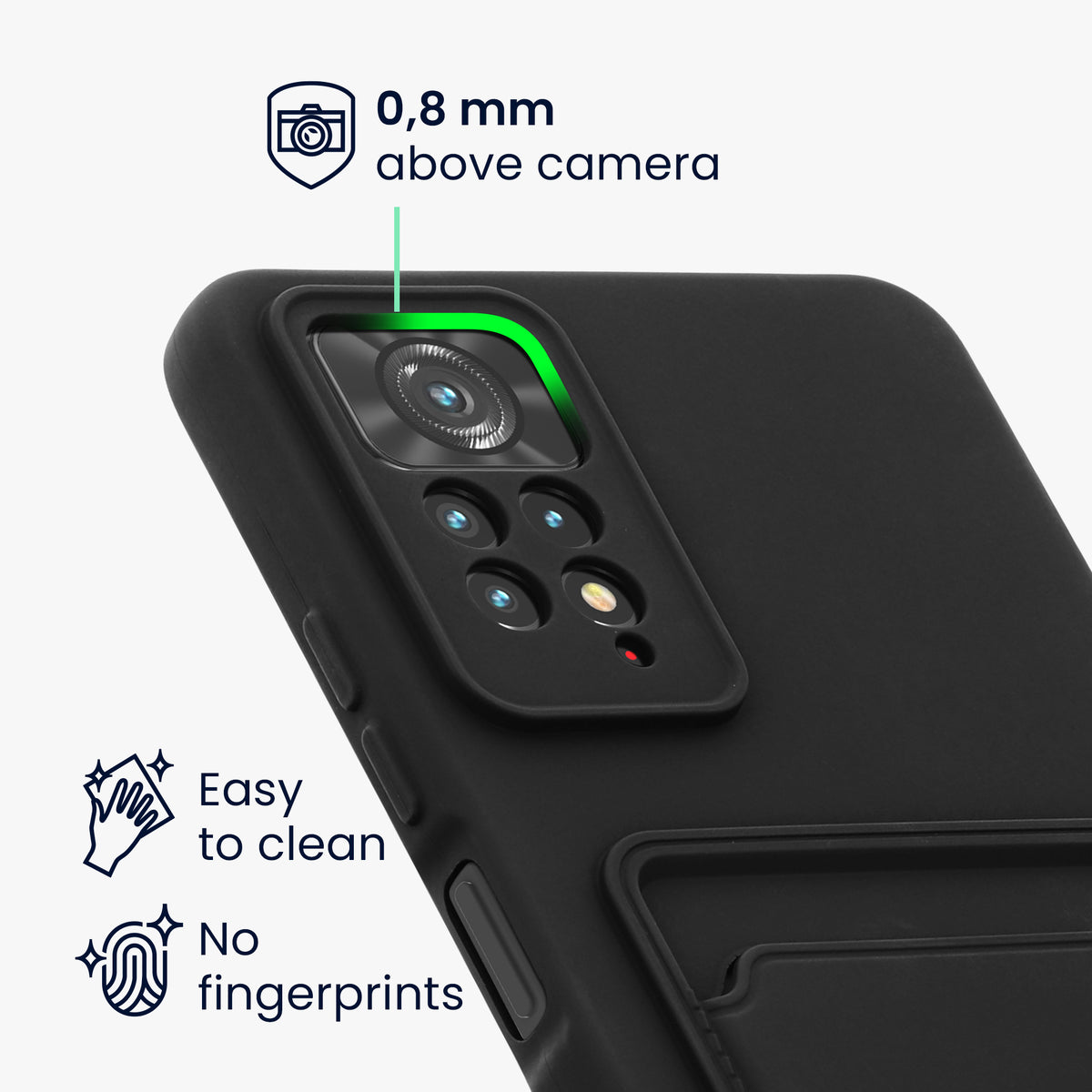 Handyhülle mit Kartenfach für Xiaomi Redmi Note 11 Pro / Note 11 Pro (5G) / Note 12 Pro (4G) Silikon Matt
