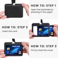 kwmobile 2x ID Karten Schutzhülle - 2er Set Hardcase Kartenschutzhülle mit Band - ID Card Hülle