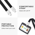 kwmobile 2x ID Karten Schutzhülle - 2er Set Hardcase Kartenschutzhülle mit Band - ID Card Hülle