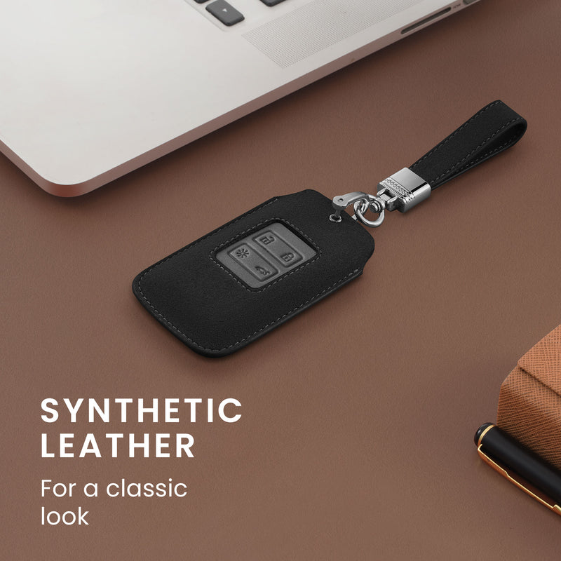 kwmobile Autoschlüssel Kunstleder Hülle kompatibel mit Renault 4-Tasten Smartkey Autoschlüssel (nur Keyless Go) - Schlüsselhülle Schlüssel Case - Cover