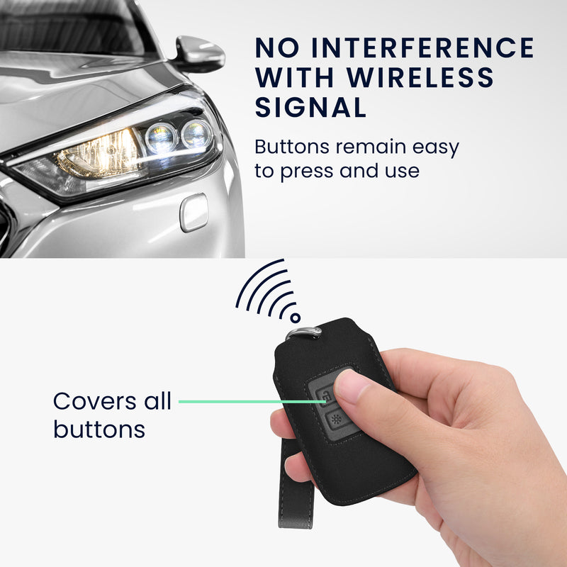 kwmobile Autoschlüssel Kunstleder Hülle kompatibel mit Renault 4-Tasten Smartkey Autoschlüssel (nur Keyless Go) - Schlüsselhülle Schlüssel Case - Cover